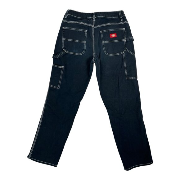 Vintage Dickies Women’s Carpenter Pants Size 5 Black White Stitching Y2K Work - Picture 1 of 8